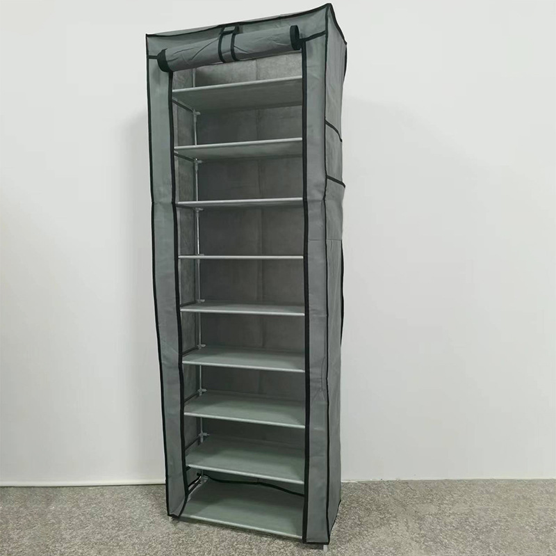 Exclusive for Cross-Border Supply Simple Shoe Cabinet Non-Woven Multi-Layer Steel Pipe Storage Dustproof Family Finishing Space-Saving Shoe Rack