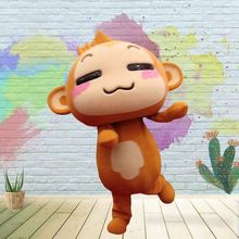 厂家供应卡通人偶服装成人行走表演道具衣服棕色动物猴子玩偶服