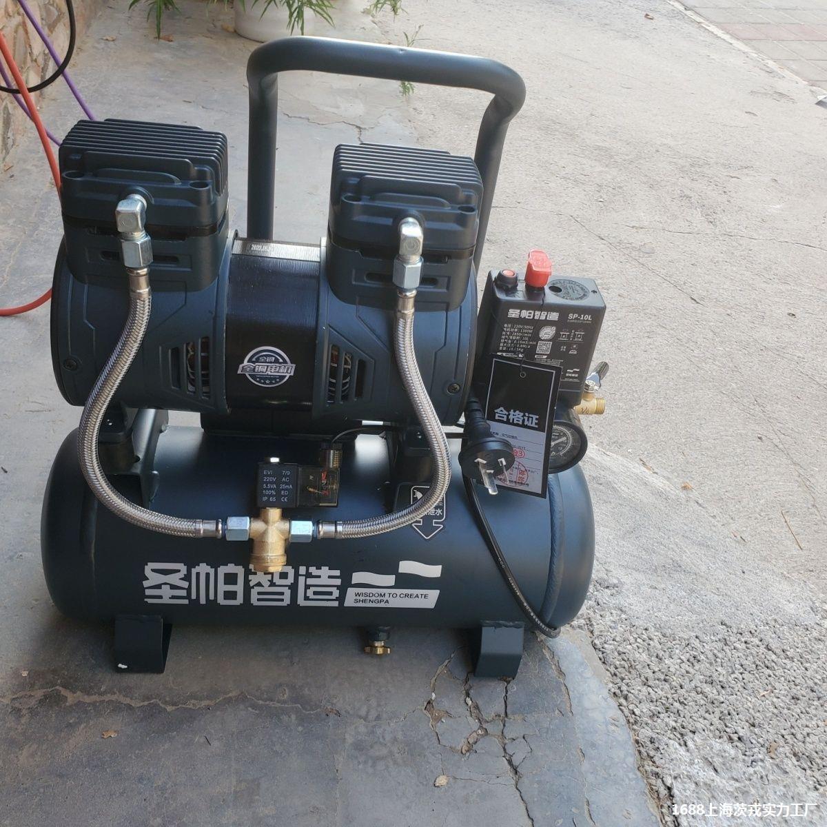 圣帕智造10l纯铜电机双进气口空压机1300w打气泵装修木工静音水包
