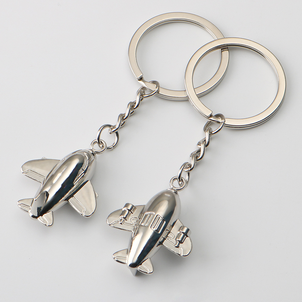Metal Simulation Airplane Key Chain Creative Men's and Women's Car Gifts a Variety of Key Chain Ring Pendants Cash Commodity and Quick Delivery