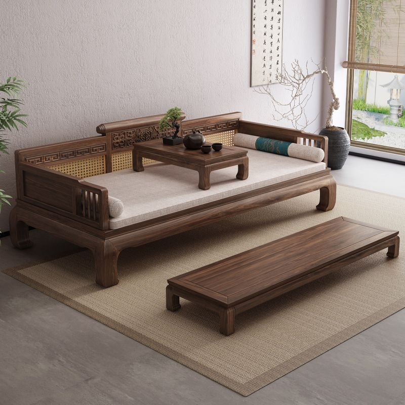 新中式南美胡桃木实木罗汉床客厅家具小户型书房卧榻沙发床罗汉塌
