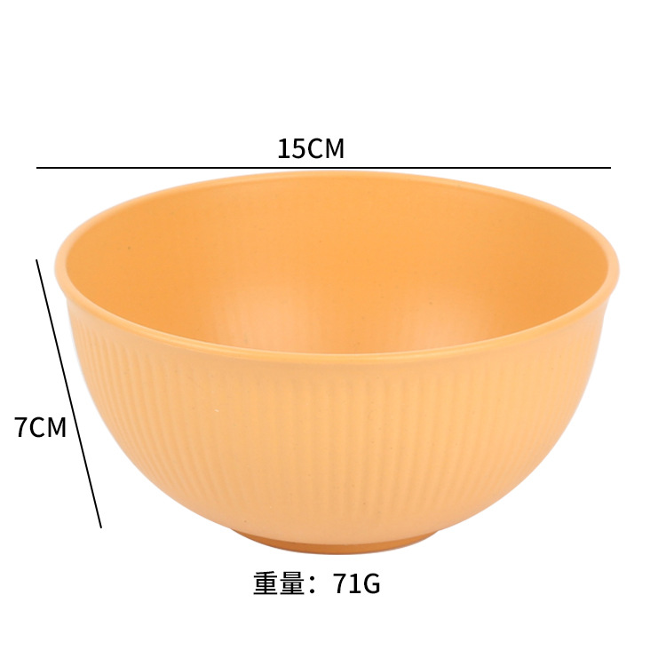 Wholesale Wheat Straw Tableware Soup Bowl Children's Bowl Instant Noodle Bowl Wheat Bowel Plastic Bowl Logo Can Be Added