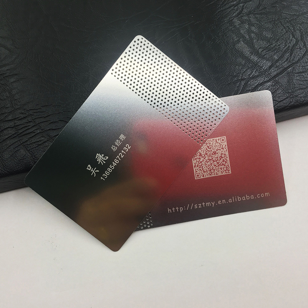 现货金属名片制作不锈钢哑黑空白金属卡高档个性激光雕刻商务时尚
