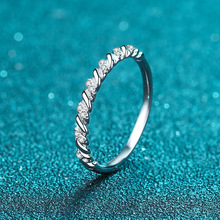 925银指环 时尚百搭订婚礼物转运排戒厂家直供纯银女戒莫桑钻戒指