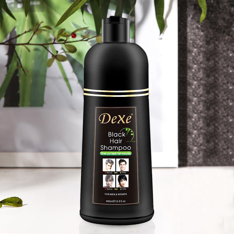 Dexe One Black Hair Dye Balck Hair Shampoo Pump Foreign Trade Hot Selling Plants Hair Color Cream Batches