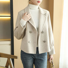 新款双面大衣女冬季小个子短款时髦韩版纯西装领外套
