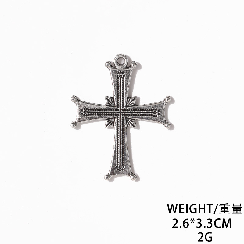 Cross-Border Hot Selling Spot DIY Alloy Accessories Necklace Bracelet Pendant Mini Cross Ornament Factory Direct Sales