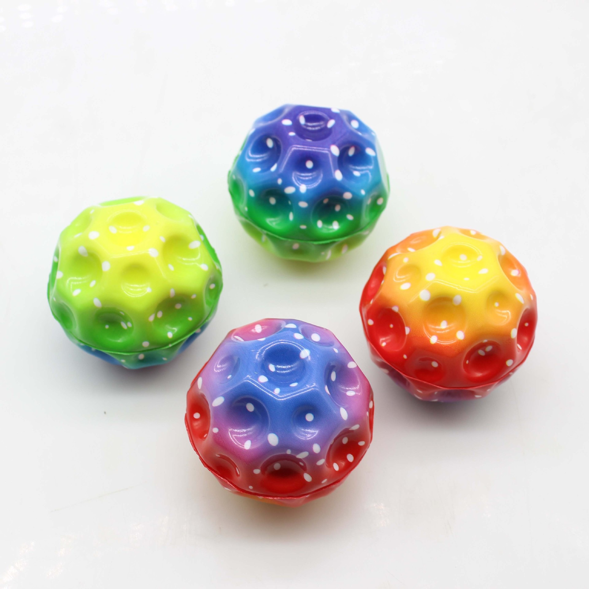 2024幻彩pu弹力球带灯手抛球解压球发泄球减压玩具发泄神器外贸