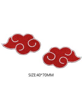 红祥云帆布鞋衣服装饰刺绣修补潮流补丁绣花贴花自粘布贴魔术贴