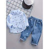 Boys ' Cartoon Car Print Lapel Shirt and Long Sleeve shirt Boys ' Cartoon Car Print Lapel Shirt and Long Sleeve shirt