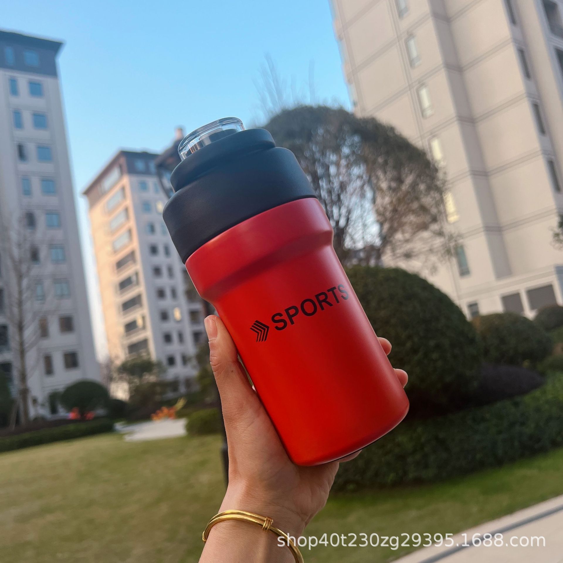 New Coffee Cup Male and Female Students Good-looking Heat and Cold Insulation Water Cup Outdoor Office Double Drink Straw Thermal Insulation Cup