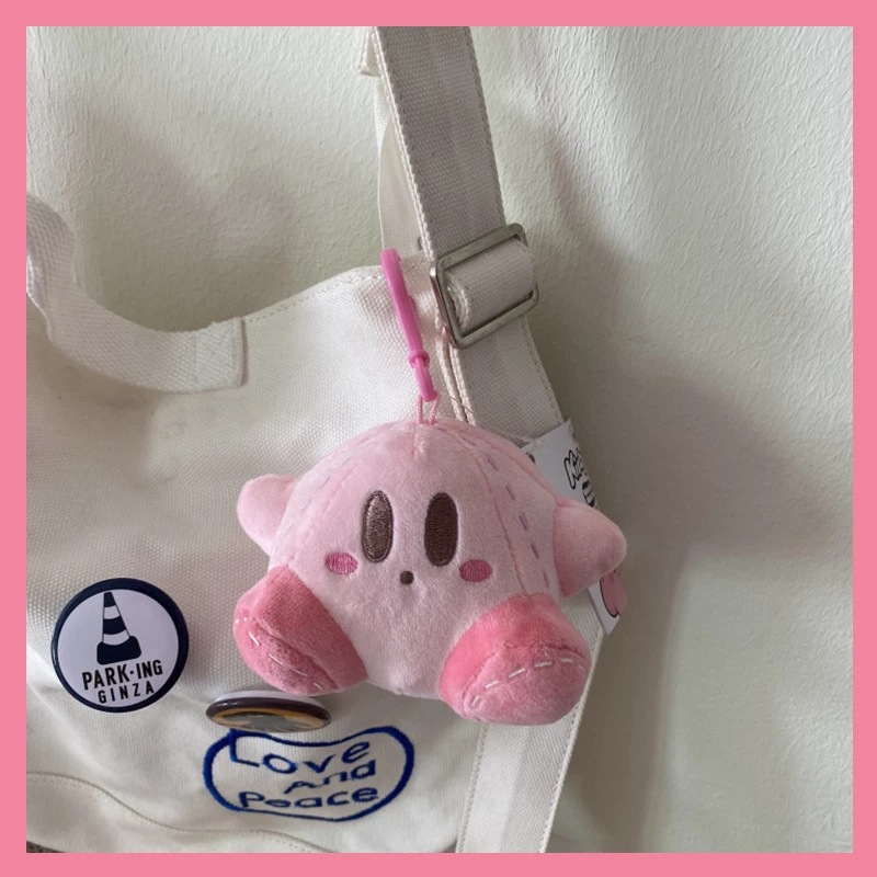 Kirby Plush Doll Pendant Handbag Pendant Female Cute Ins Schoolbag Car Shape School Bag Keychain Pendant