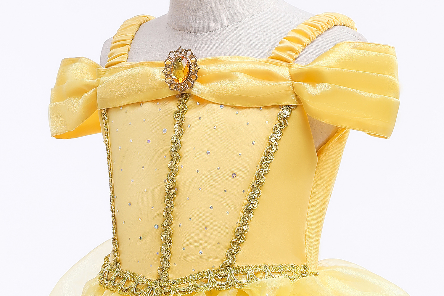 贝儿公主裙儿童连衣裙白雪服装衣服女童美女与野兽贝尔裙子圣诞节