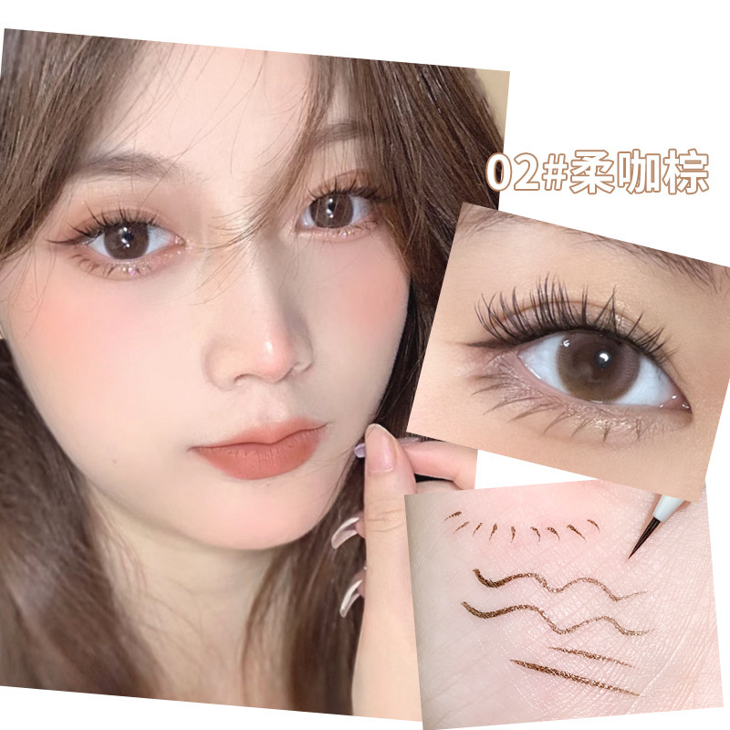 Xixi Cute Bear Soft Smooth Eyeliner Ultra-Fine Waterproof Oil-Proof Not Smudge Novice Eyelash Crouching Silkworm Pen Wholesale