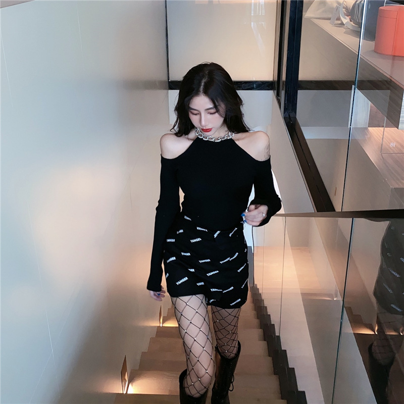 烫钻镂空网袜女性感夜店黑丝袜连体渔网袜大网眼中小网眼连裤袜