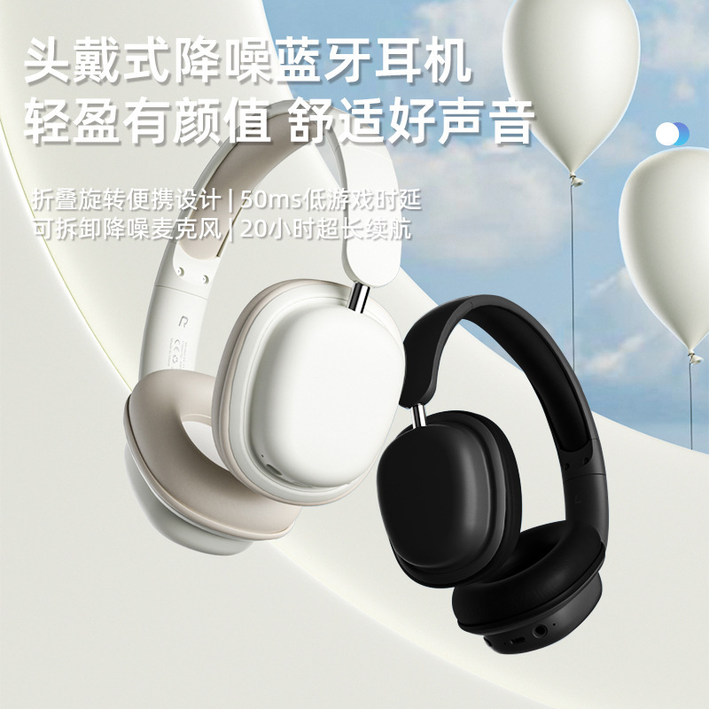 Headset Bluetooth Headset Wireless Cross-Border New Arrival Noise Reduction Ear Muff Ultra-Long Life Battery High Sound Quality Foldable Headset