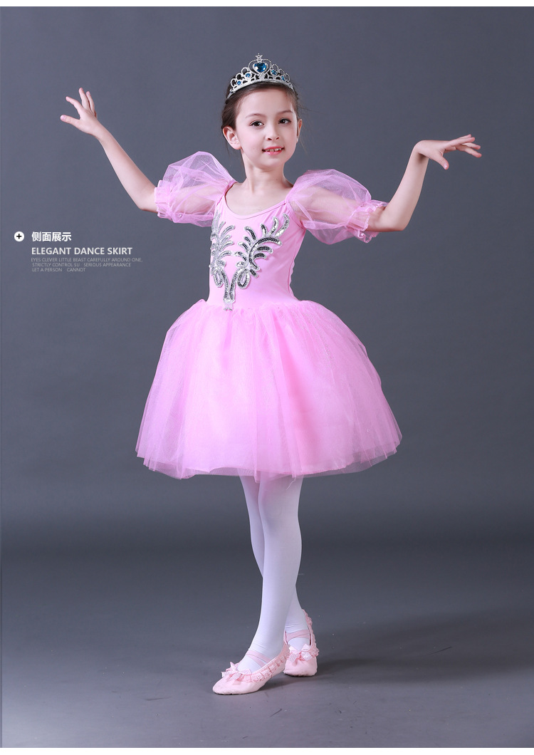 女童演出服小天鹅舞蹈裙儿童芭蕾舞纱裙大合唱表演服专业比赛服装