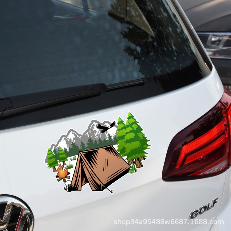 户外露营车贴越野房车野营爬山旅行探险贴纸汽车个性创意装饰贴画