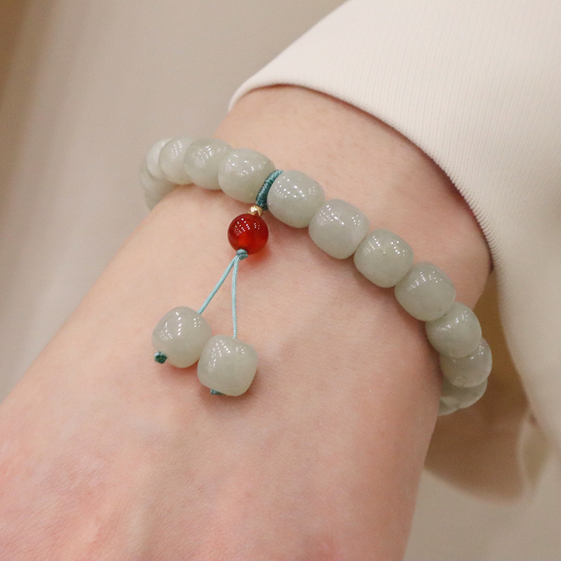 天然佘太翠手串手链简约玉石首饰手饰品直播福利货源批发