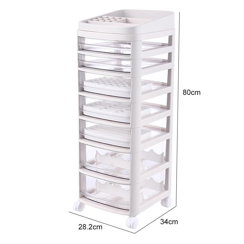 Light Luxury Cosmetics Storage Cabinet Floor Lipstick Mask Makeup Brush Storage Box Skin Care Products Drawer Style Rack