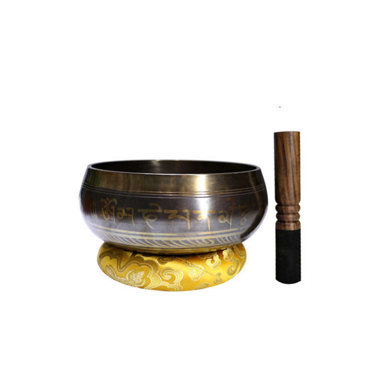 尼泊尔纯手工铜磬钵盂音疗瑜伽冥想颂钵静心佛音碗转经碗法器摆件