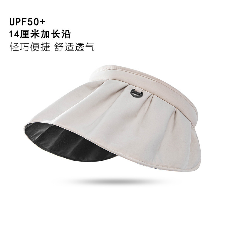 Internet Celebrity Same Style Sun Protection Hat Female UV Protection Beach Sun Hat Riding Travel Air Top Hat Shell