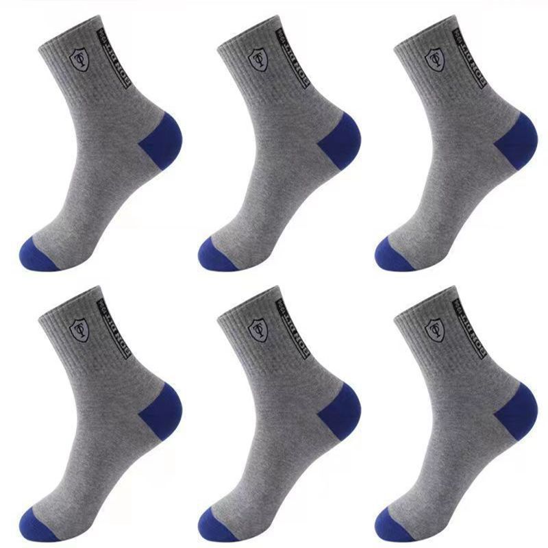 New Men's Socks Tube Socks Deodorant and Sweat-Absorbing Four Seasons Cotton Socks Korean Fashion All-Matching Autumn and Winter Men's Socks Athletic Socks