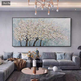 纯手绘油画北欧风抽象画客厅玄关装饰画厚肌理绘画