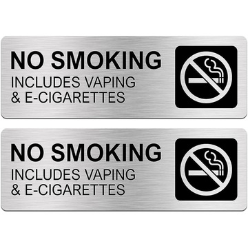 现货禁止吸烟标志9x3英寸拉丝铝,防水标识标牌no  smoking sign