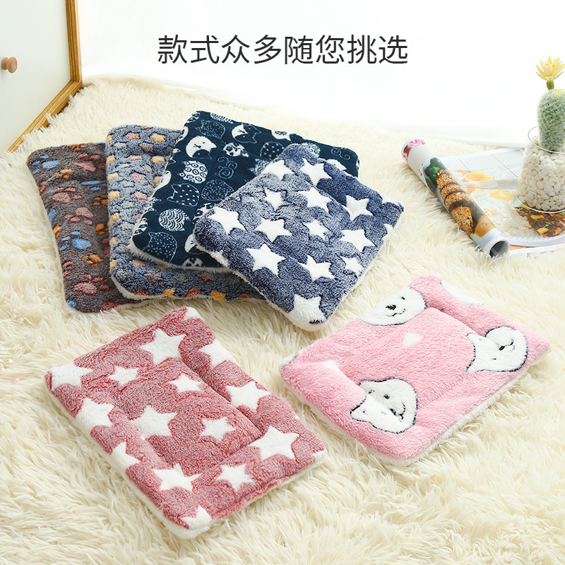 Cross-Border Pet Mat Thickened Autumn Dog Bed Winter Warm Kennel Cat Dog Blanket Non-Slip Seat Cushion Wholesale