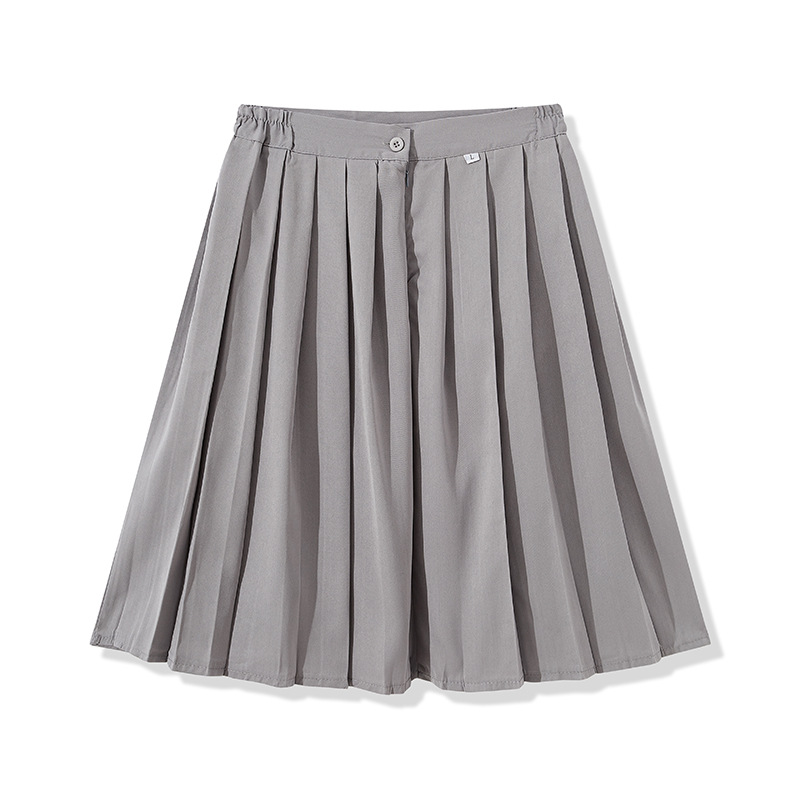 jk制服裙日系学院风毕业校服班服中学生灰色紧松腰半身裙夏季新款