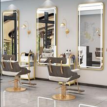 镜台发廊专用LED带灯网红壁挂式简约欧式剪发镜美发店镜台理发店