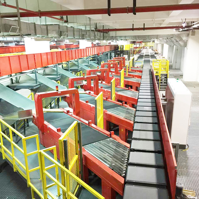 扫码快递分拣线电商自动分货设备系统物流仓储智能称重读码分选线