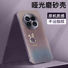 暗夜紫琉金兔适用华为mate60pro手机壳mate50新款磨砂壳金属镜头