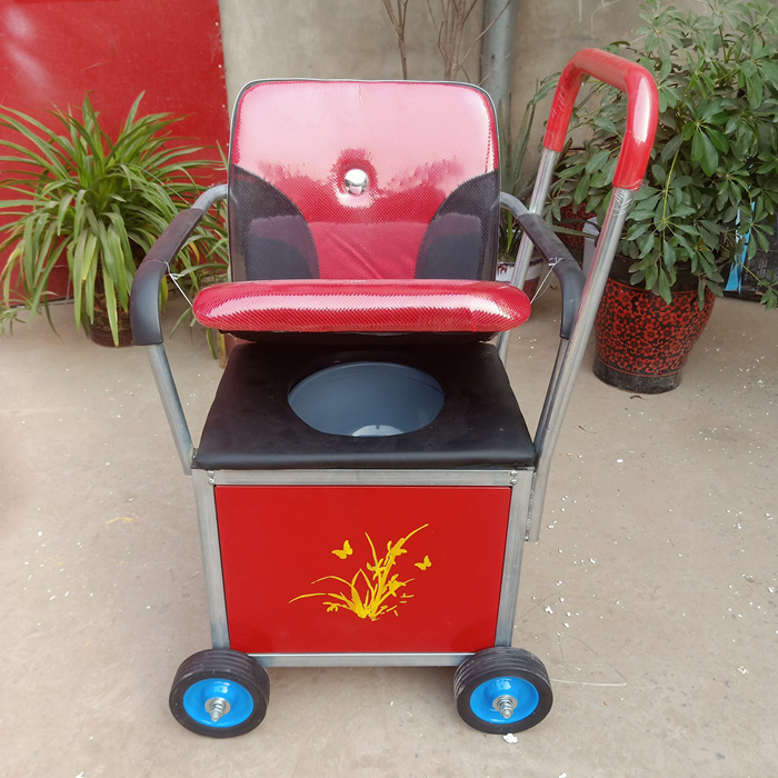 老年手推车家用代步可坐推座椅老人买菜轻便手动助步带坐便器座椅