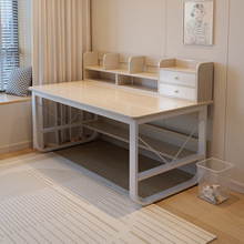 台式电脑桌卧室家用带抽屉学生写字桌学习桌办公桌子书桌书架一体