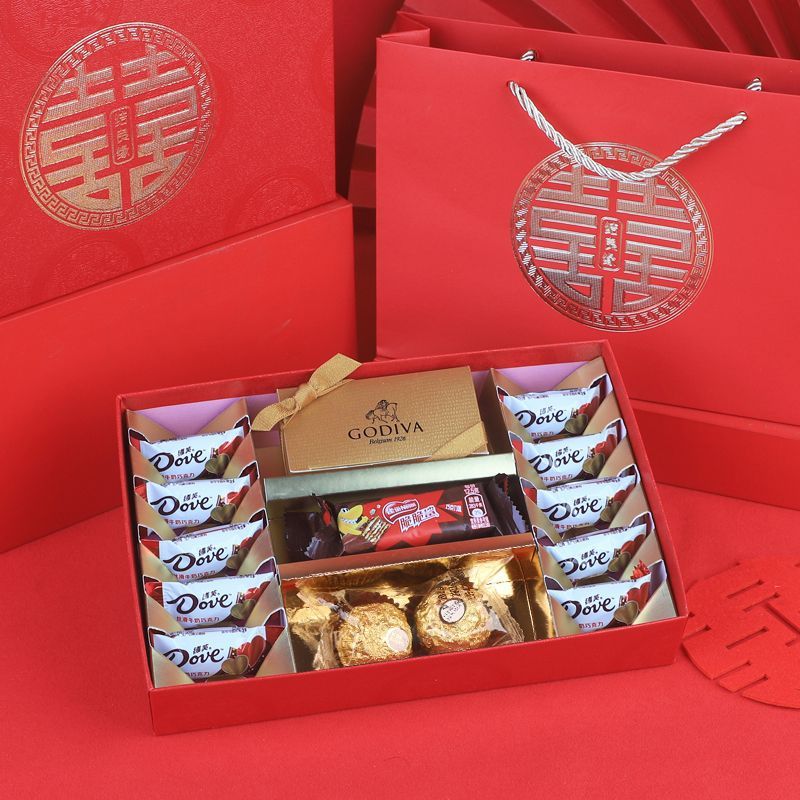 结婚回礼喜糖礼盒成品含糖中国风伴手礼糖果礼盒装巧克力套装