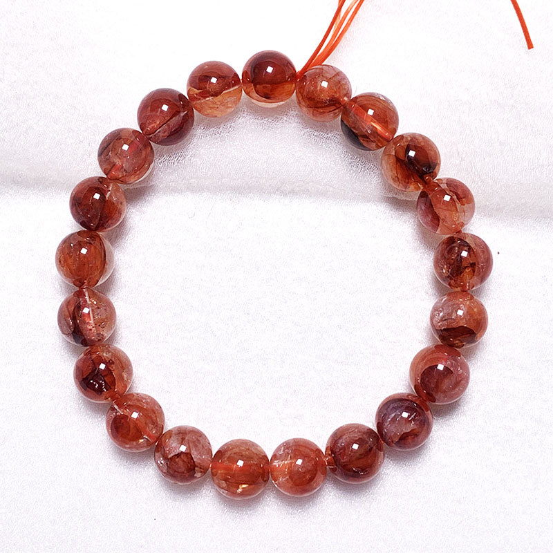 唐元珠宝胶花手串红凤羽幽灵牛血红水晶饰品女批发民族风胶花手链