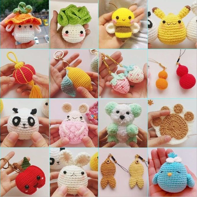 毛线手工编织小动物挂件手编玩偶皮卡丘勾线diy钩针织制作材料包