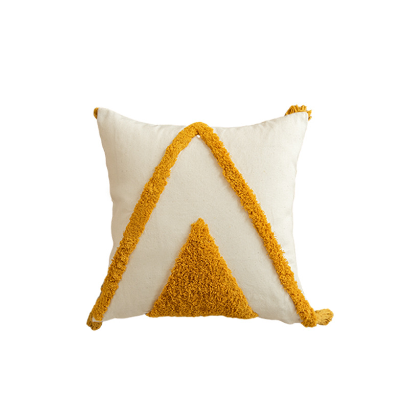Bohemian Golden Sun Pillow Romantic Sunshine Geometric Tassel Velvet Pillow Bedroom Sofa Home Cushion