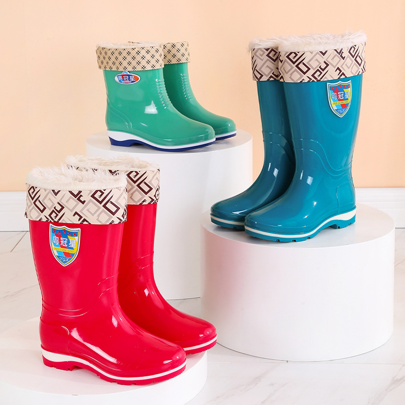 New High-Top Fashion Rain Boots Women's Outdoor Non-Slip Thick Long Adult Women's Rain Boots