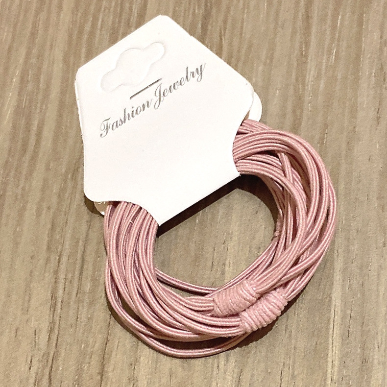 Simple Fashion Hair Ring One Card 4 Rubber Bands Hanging Card Pack 2 Yuan Shop Stall Wholesale Head Rope Basic Style Ponytail Hair String