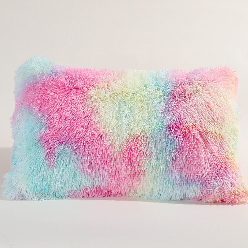 Amazon Cross-Border Tie-Dye Cashmere Pillowcase Bedside Cushion Crystal Velvet Sofa Cushion Children's Pillow