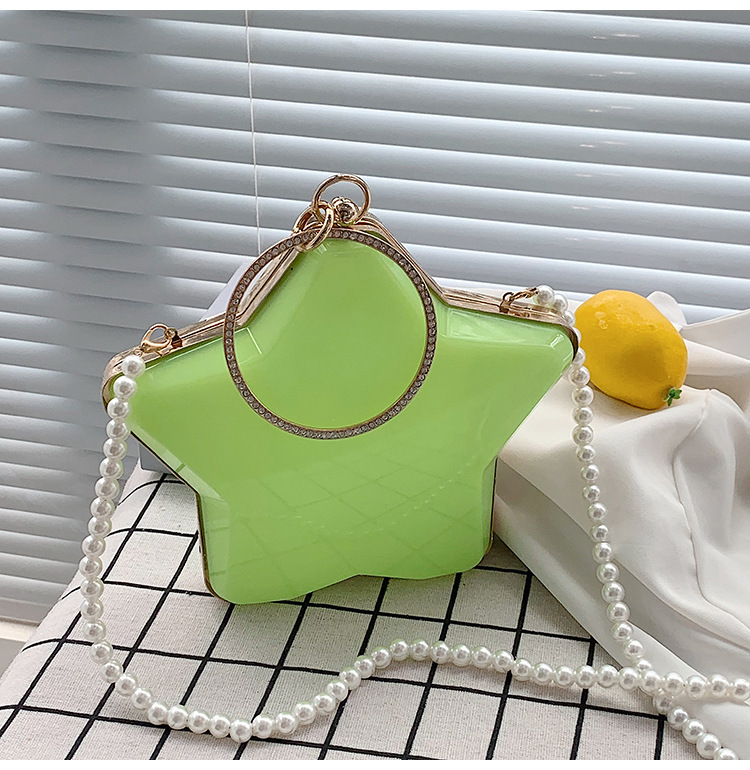 Wholesale Acrylic Bag Pentagram Transparent Bag XINGX Women's Bag Simple Metal Fashion Beads Chain Crossbody Shoulder Bag