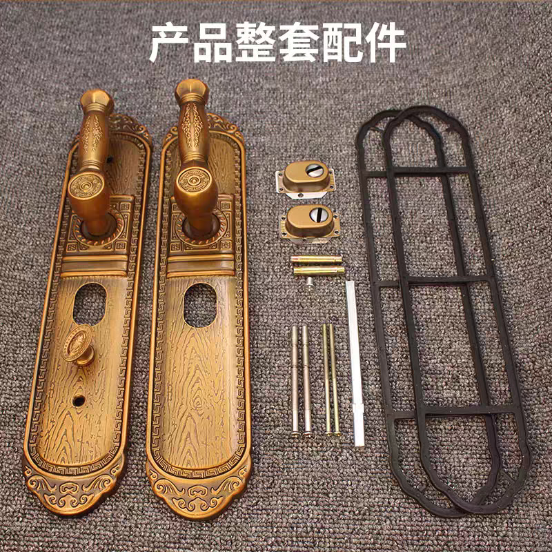 防盗门把手通用型配件大门拉手家用门锁树皮纹多功能不分左右拉手