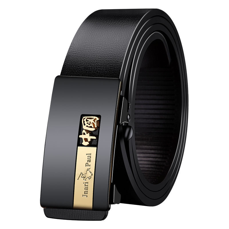 保罗polo皮带男士真皮自动扣牛皮腰带韩版高端青中年商务百搭裤带