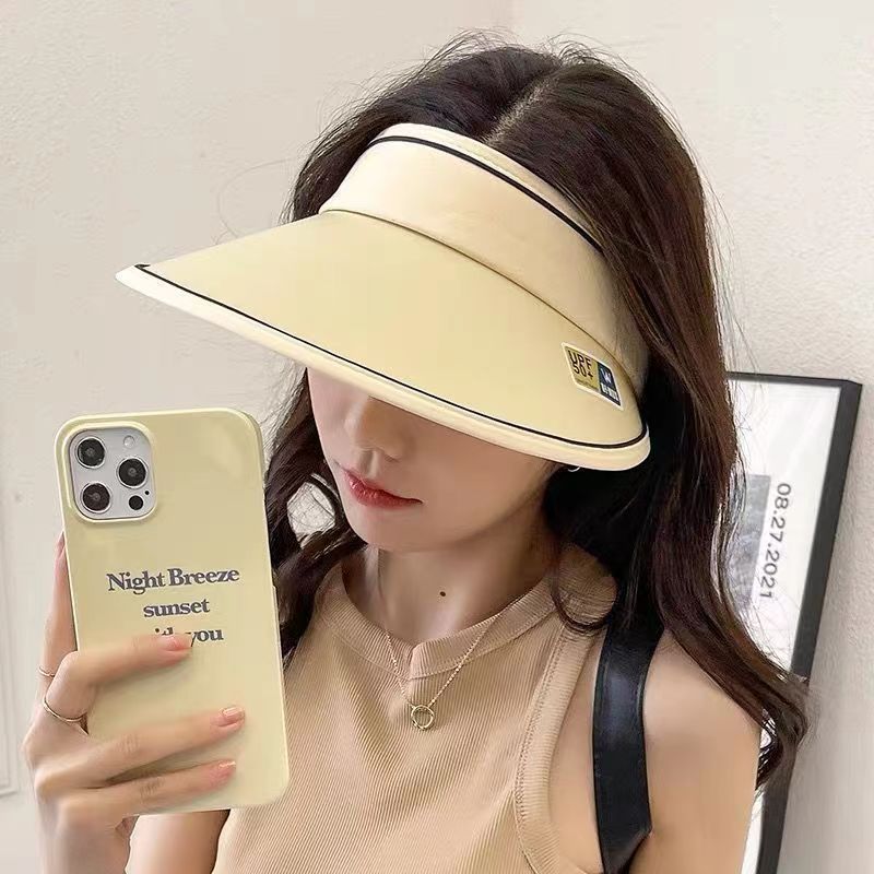 Summer New Air Top Sun Protection Hat Women's Outdoor Sun Hat Casual Hat All-Matching Face Cover Sun Hat