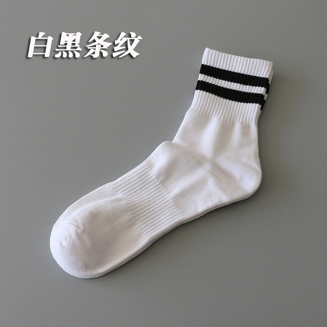 Fashion Casual Exercise Socks Spring, Summer and Autumn Thin Type Mid-Calf Rainbow Men's Socks College Style Socks