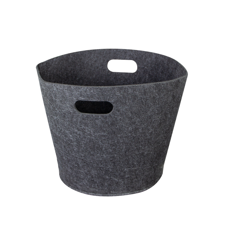 In Stock Wholesale Felt Storage Bucket Household Sundries Dirty Clothes Basket Toy Finishing Storage Basket Can Support Logo Customization
