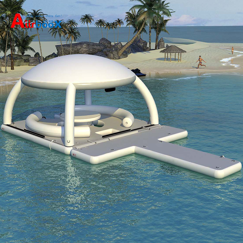 Inflatable Float Tent Yacht Party Bar Floating Platform Casual Belt Sunshade Sofa Recliner Float Floating Island